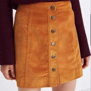 Madewell Orange Button-Front Mini Skirt